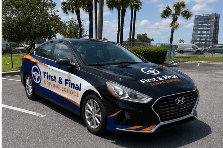 Hyundai Sonata driving school car at First and Final Driving School