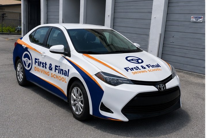 Toyota Corolla driving school car at First and Final Driving School